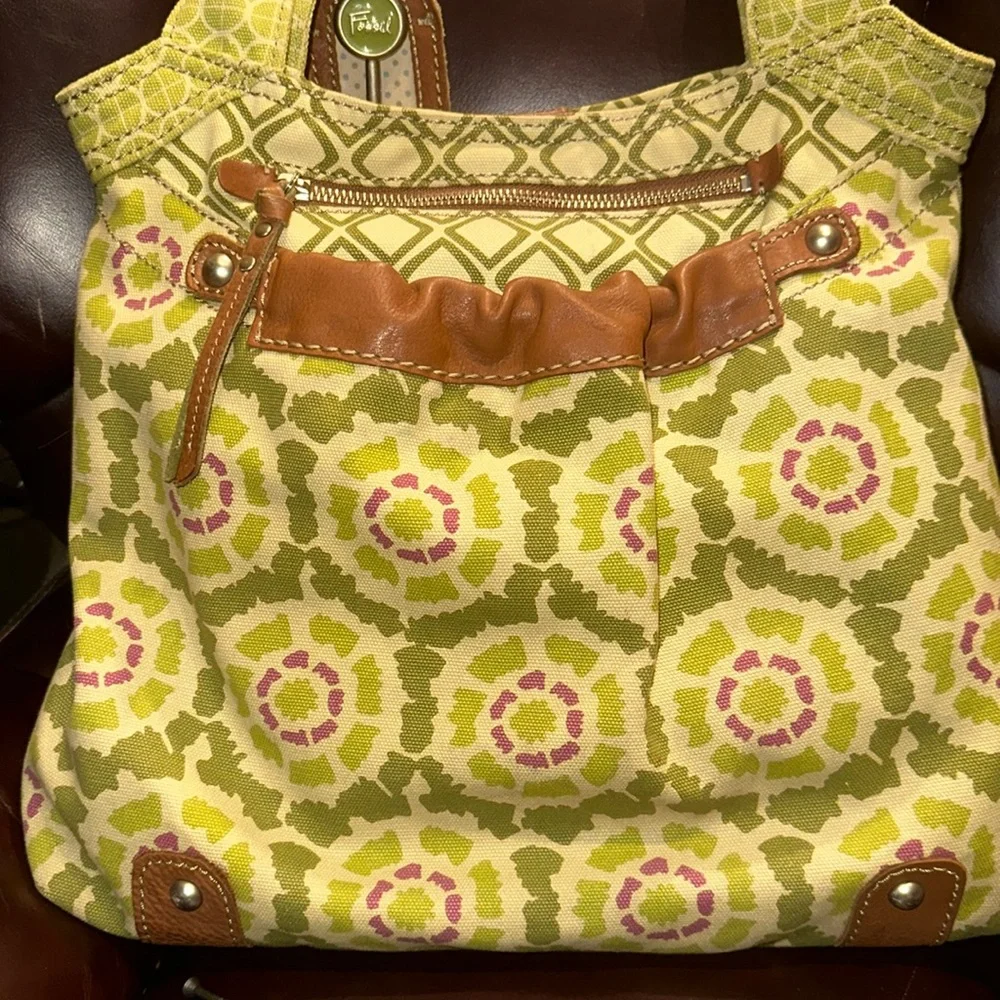 Fossil Cotton & Leather Bag - Picture 2 of 16